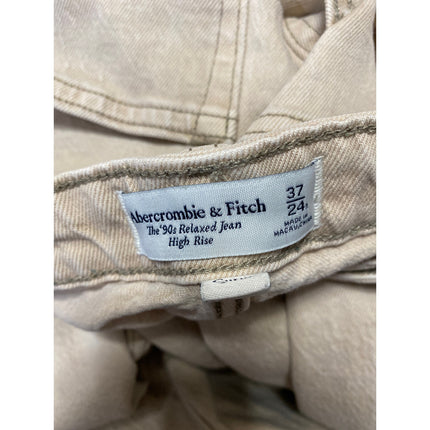 Abercrombie & Fitch The 90s Relaxed Corduroy Beige Khaki Tank Trousers Pants 24