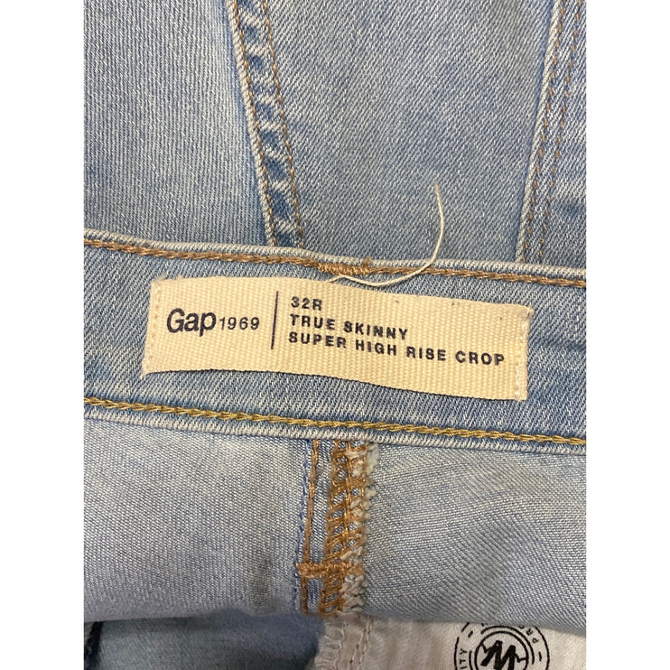 Gap 1969 True Skinny Super High Rise Crop Blue Light Wash Denim Jeans Size 32