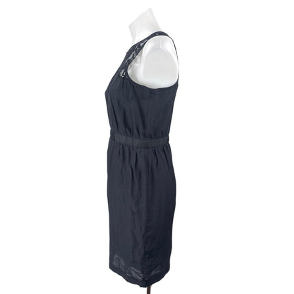 Ann Taylor Loft Petites Black Floral Lace Sleeveless Mini Tank Sheath Dress Sz 6