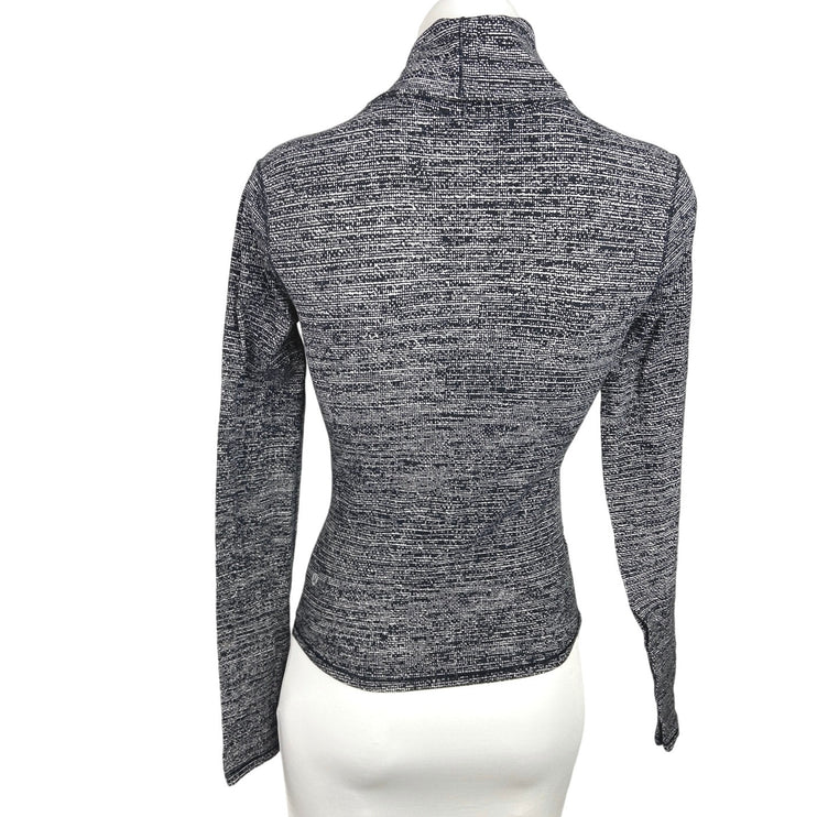 Lululemon Gray Melodic Movement Long Sleeve Turtleneck Yoga Activewear Top Sz 4