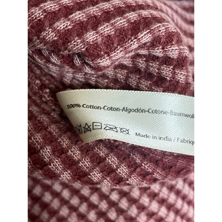 Free People FP One Wesley Maroon Waffle Knit Lace Long Sleeve Thermal Sweater M