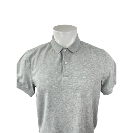 Club Room Mens Gray Collared Short Sleeve Slim Office Casual Polo Shirt Top Sz M