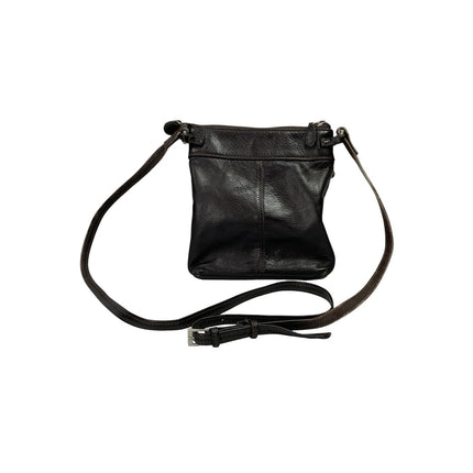 ILI New York Brown Leather Zipper Adjustable Strap Crossbody Messenger Bag