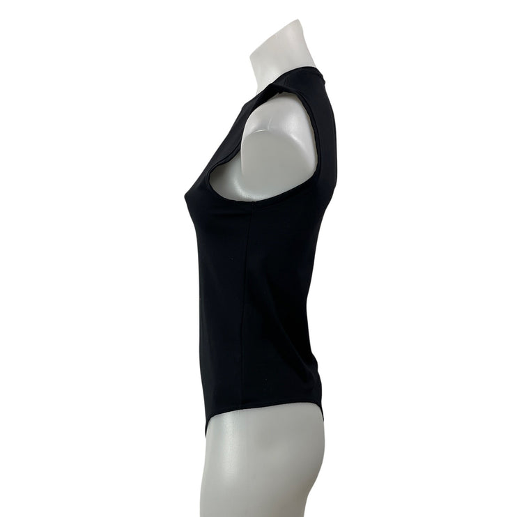Abercrombie & Fitch Womens Black Sleeveless Fitted Crew Neck Tank Bodysuit Top M