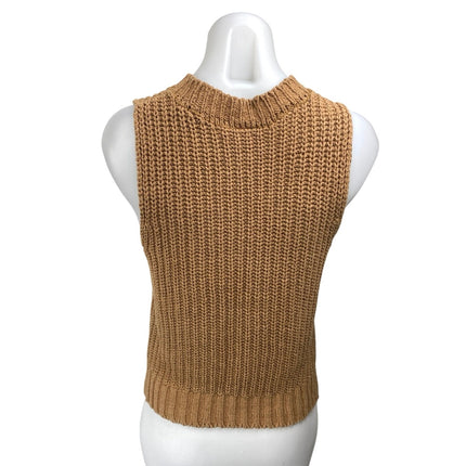 Abercrombie & Fitch Brown Sleeveless Ribbed Knit Crew Sweater Vest Top Size XS