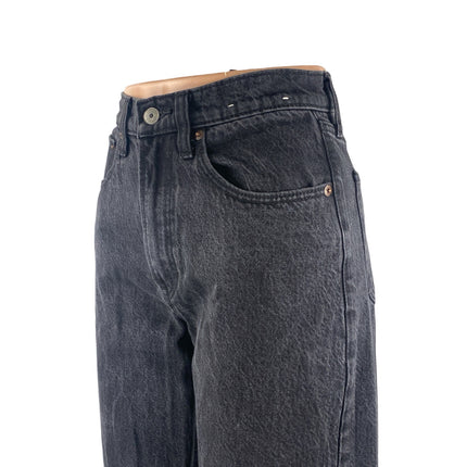 Abercrombie & Fitch Black High Rise Loose Baggy Wide Leg Denim Jeans Pants Sz 24