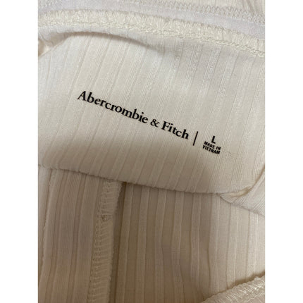 Abercrombie & Fitch Women's White Sleeveless Button Down Crop Tank Top Size L