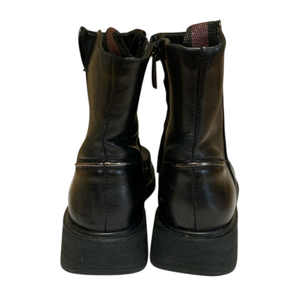 Franco Sarto Bealy Women's Black Leather Zip Up Round Toe Ankle Boots Size 6.5