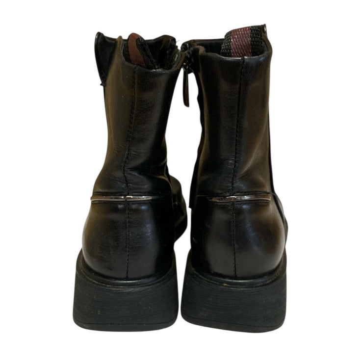 Franco Sarto Bealy Women's Black Leather Zip Up Round Toe Ankle Boots Size 6.5