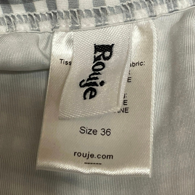 Rouje Women's Gray Button Gingham Check V Neck One Piece Swimsuit Swimwear 4
