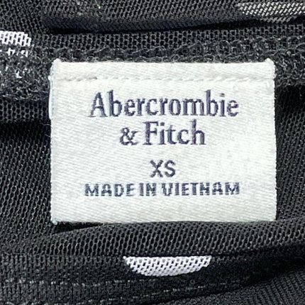 Abercrombie & Fitch Women's Black Sleeveless Polka Dot Draped Mesh Blouse Top XS