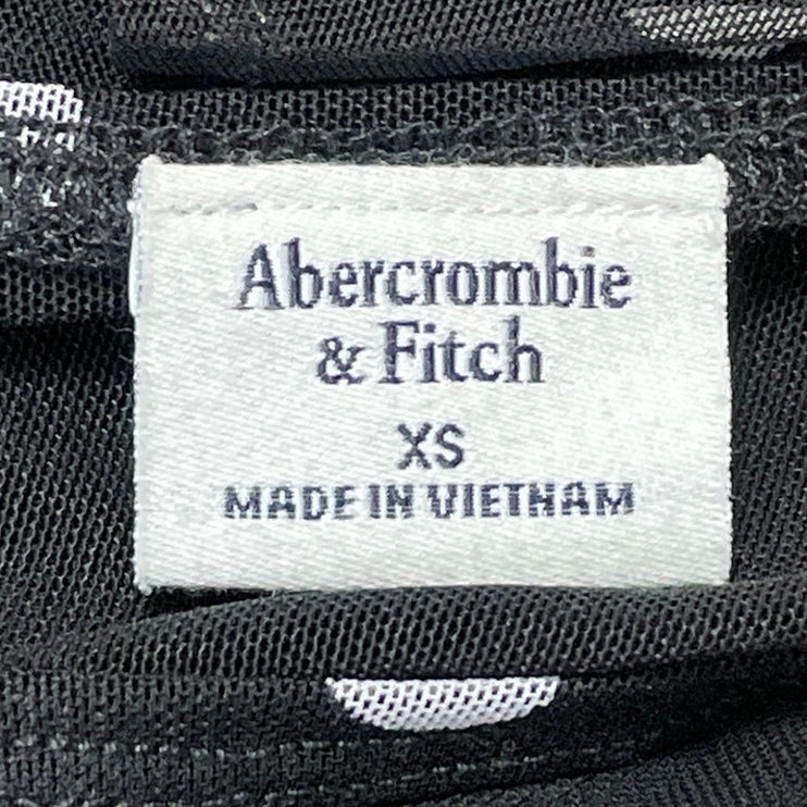 Abercrombie & Fitch Women's Black Sleeveless Polka Dot Draped Mesh Blouse Top XS