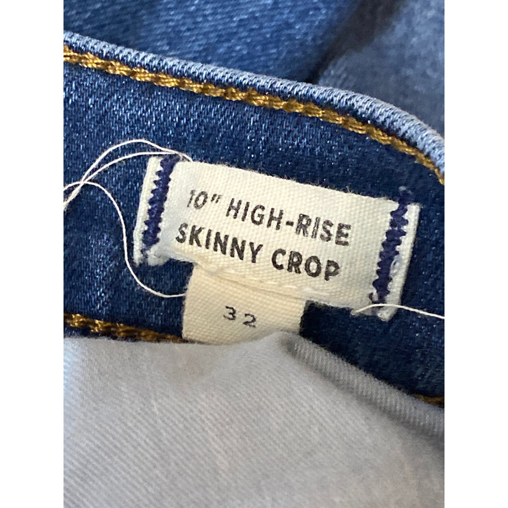 Madewell Women's Blue 10" High Rise Button Fly Skinny Crop Denim Jeans Pants 32