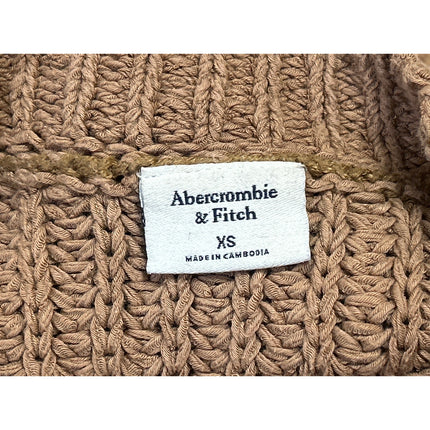 Abercrombie & Fitch Brown Sleeveless Ribbed Knit Crew Sweater Vest Top Size XS
