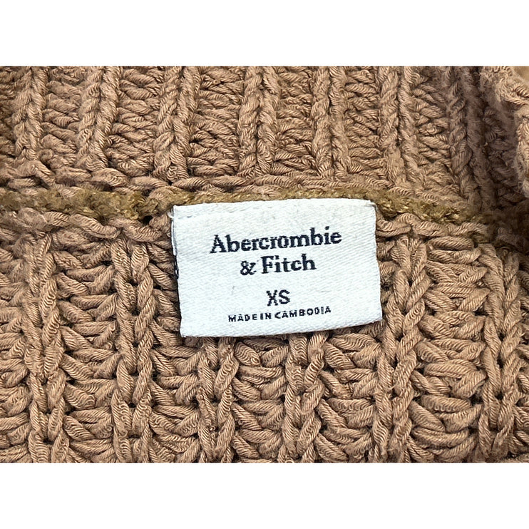 Abercrombie & Fitch Brown Sleeveless Ribbed Knit Crew Sweater Vest Top Size XS