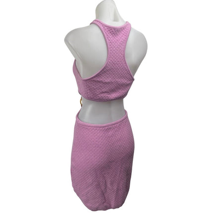 Lovers and Friends Francesca Pink Knit Racerback Cutout Mini Bodycon Dress Sz S