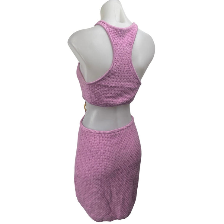 Lovers and Friends Francesca Pink Knit Racerback Cutout Mini Bodycon Dress Sz S