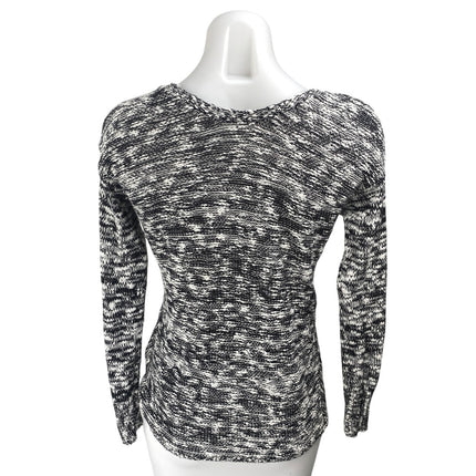 Guess Women's Black White Knit Long Sleeve V Neck T Shirt Sweater Top Size XS