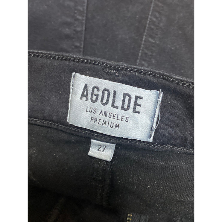 Agolde Women's Black High Waisted Distressed Y2k Skinny Denim Jeans Size 27