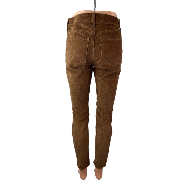 Old Navy Rockstar Corduroy Women's Brown High Rise Skinny Trousers Pants Size 6