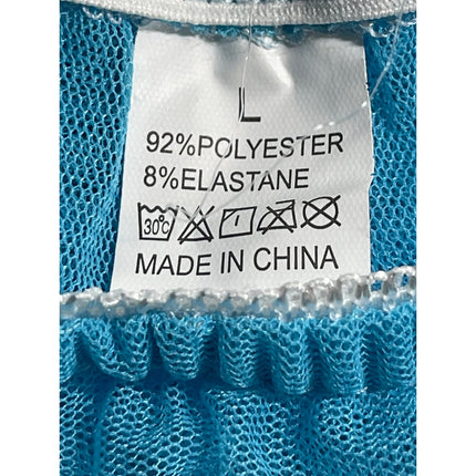 Women's Blue Sequin Shell Mermaid Sparkly High Rise Mini Casual Skirt Size L