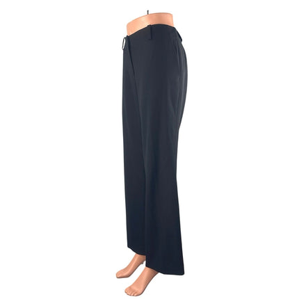 Ann Taylor Women's Black Mid Rise Wide Leg Baggy Trousers Dress Pants Size 8P