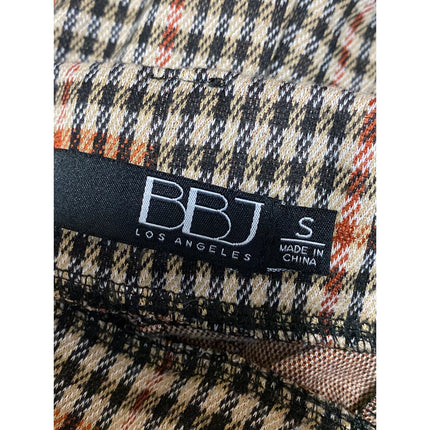 BBJ Los Angeles Plaid Check High Rise Palazzo Wide Leg Trousers Dress Pants Sz S