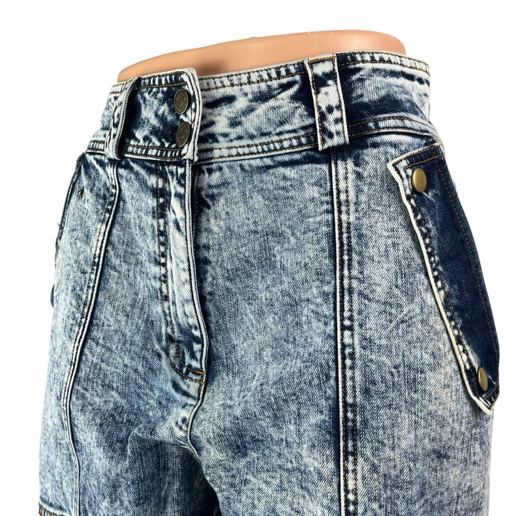 Ulla Johnson Blue Acid Wash High Rise Tapered Boyfriend Denim Jeans Pants Size 2