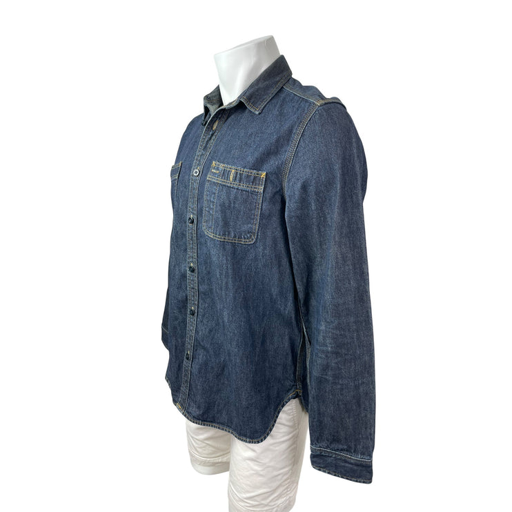 GAP 1969 Men's Blue Long Sleeve Pocket Button Down Trucker Denim Jean Jacket M