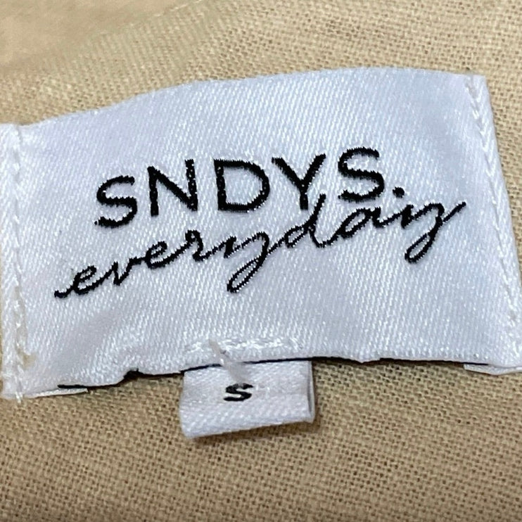 SNDYS x REVOLVE Lottie Beige Smocked Drop Waist Fit & Flare Maxi Dress Size S