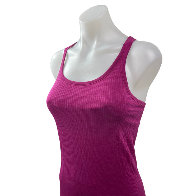 Lululemon Womens Pink Purple Ribbed Knit Racerback Yoga Athletic Tank Top Size 6