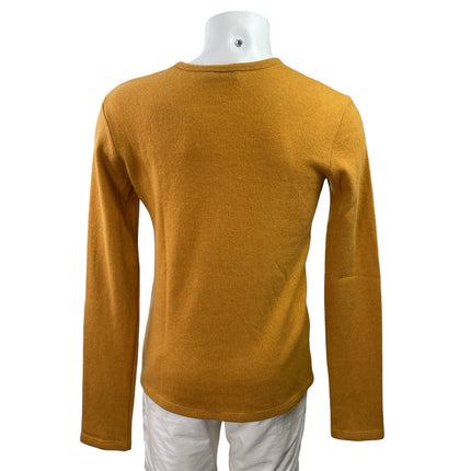 Nicolo Romano Men's Yellow Mustard Long Sleeve Knit Pullover Sweater Top Size L