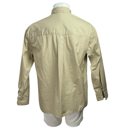 Zara Men's Beige Collared Long Sleeve Chest Pocket Casual Button Up Shirt Top M