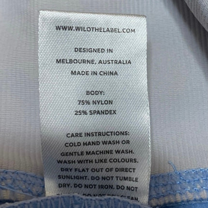 Wilo The Label Women's Blue Mid Rise Athletic Workout Running Biker Shorts Sz S