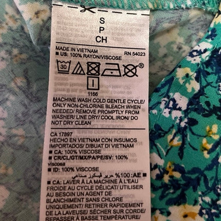 Old Navy Green Multicolor Floral V-neck Spaghetti Strap Cami Camisole Tank Top S