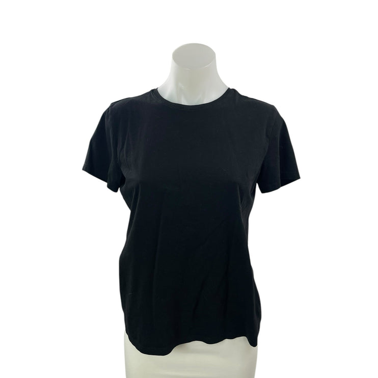 Theory Women's Black Classic Crew Neck Short Sleeve Basic Tee T-Shirt Top Size M