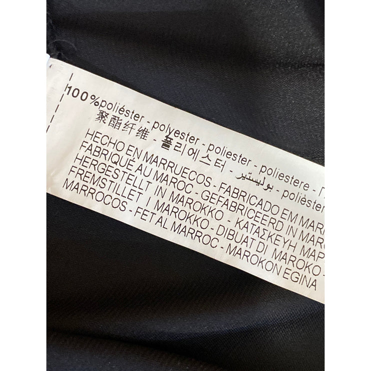 Zara Women's Black Silky Satin Collared Long Sleeve Button Down Shirt Top Size M