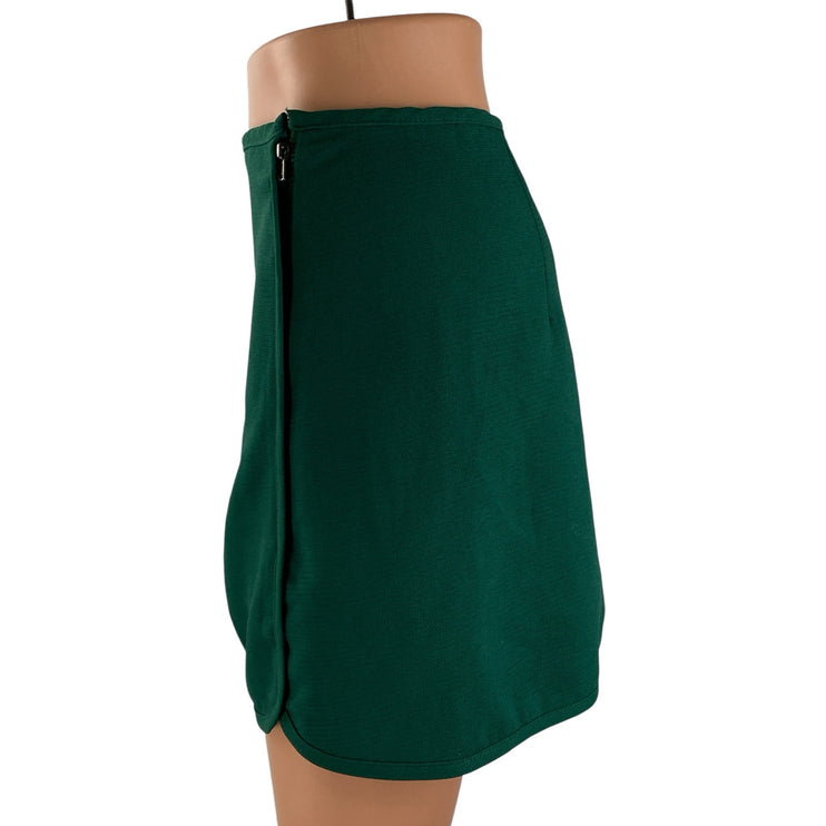 Quinn Women's Green High Waisted Zip Career Straight Pencil Mini Skirt Size S