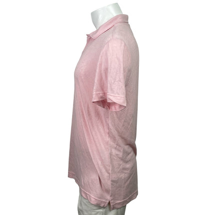 Banana Republic Men's Pink Linen Short Sleeve Golf Casual Polo Shirt Top Size M