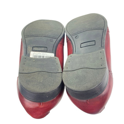 FHS Men's Maroon Red Leather Lace Up Wingtip Oxford Dress Shoes Size 44 US 11