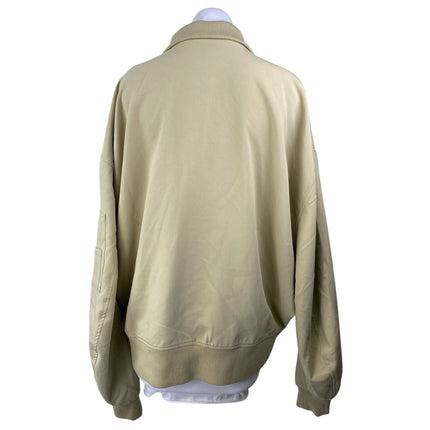 WeWoreWhat Khaki Tan Twill Collared Long Sleeve Full Zip Bomber Coat Jacket Sz M