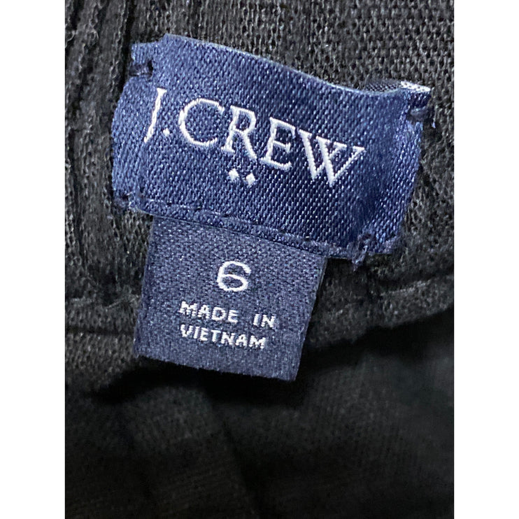J.Crew Black Linen Pleated High Rise Casual Lounge Wide Leg Summer Shorts Size 6