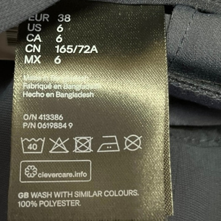 H&M Women's Blue Tie Belt High Waisted with Elastic Back Paperbag Mini Shorts 6