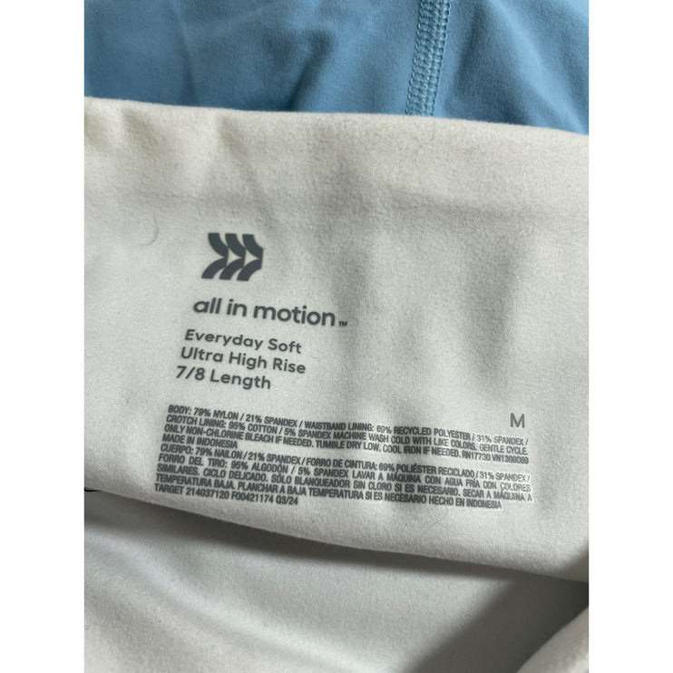 NEW All in Motion Blue High Rise Yoga Workout Athletic Leggings Pants Size M