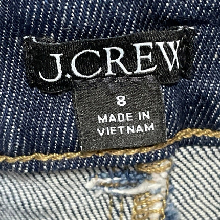 J.Crew Women's Blue Patch Pocket High Rise Straight Leg Denim Jean Shorts Sz 8