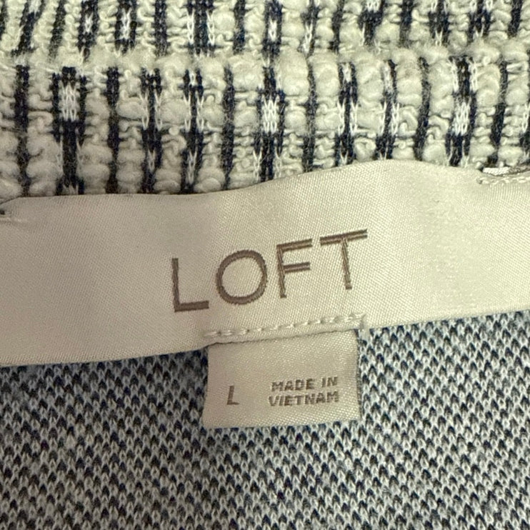 Ann Taylor LOFT Gray Sleeveless Knit Cami Camisole Bubble Hem Crop Tank Top Sz L