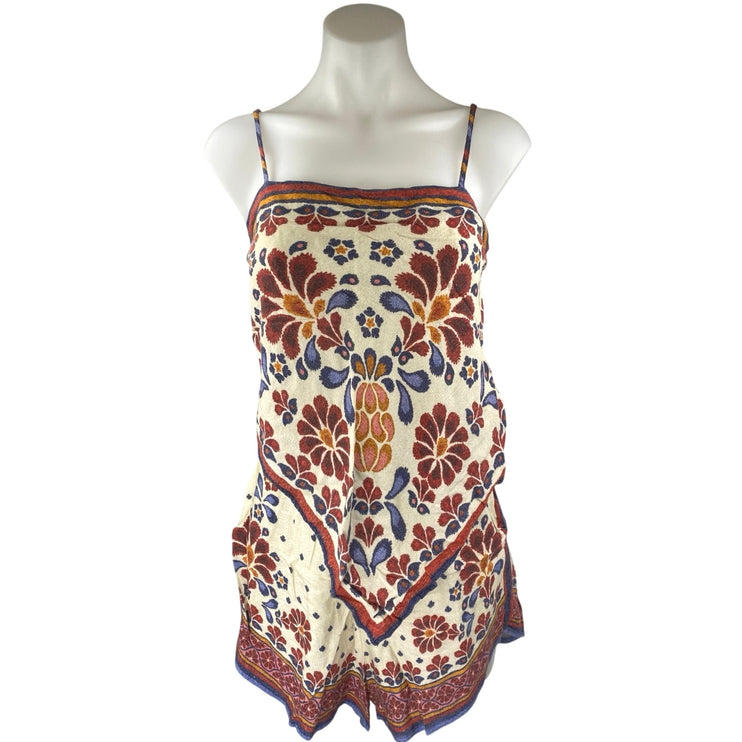 Farm Rio Multicolor Linen Floral Bandana Sleeveless Cami Tank & Shorts Set S/M