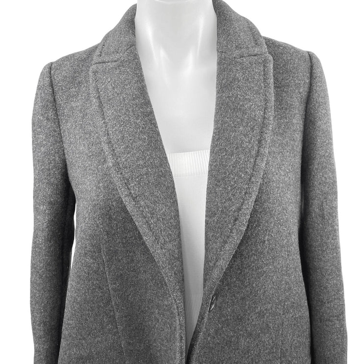 Madewell Alonzo Grey Wool Boucle Long Button Pockets Trench Over Coat Jacket 2