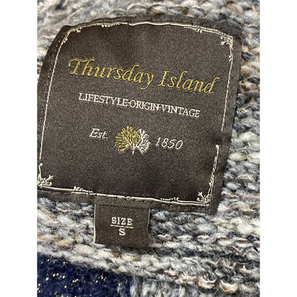 Thursday Island Fair Isle Aztec Gray Long Sleeve Duster Cardigan Sweater Top S