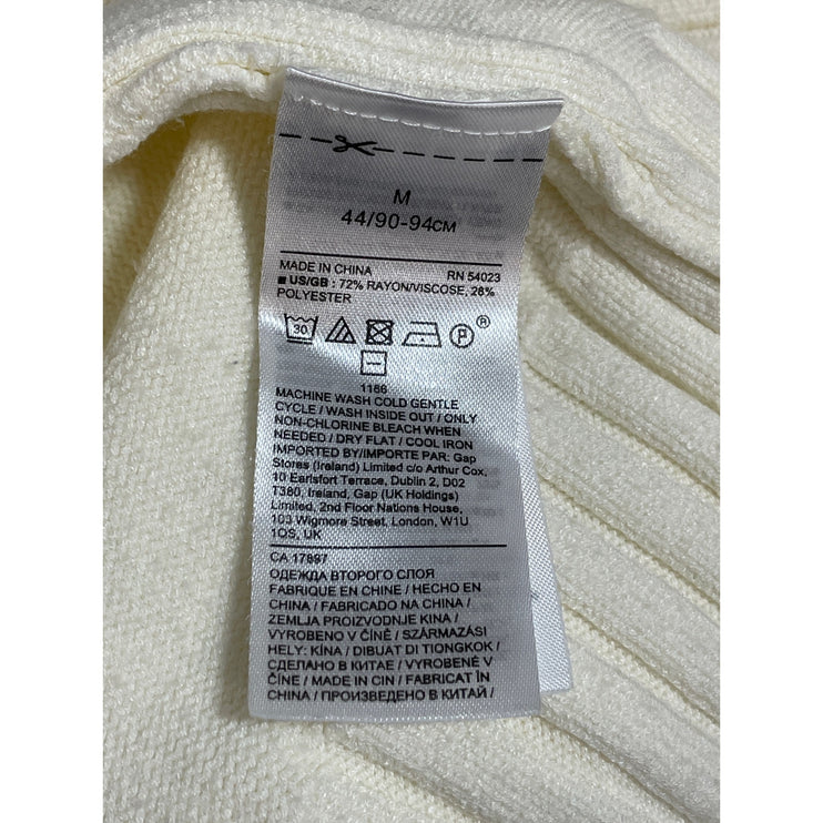 Banana Republic Women's White Crew Neck Long Sleeve Sweatshirt Sweater Top Sz M